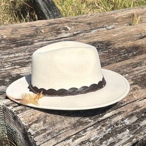 Western Festival Cream braided band Felt Hat Festival Fedora